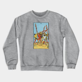 Five of wands tarot card Crewneck Sweatshirt